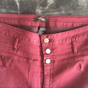 Burgundy jeans